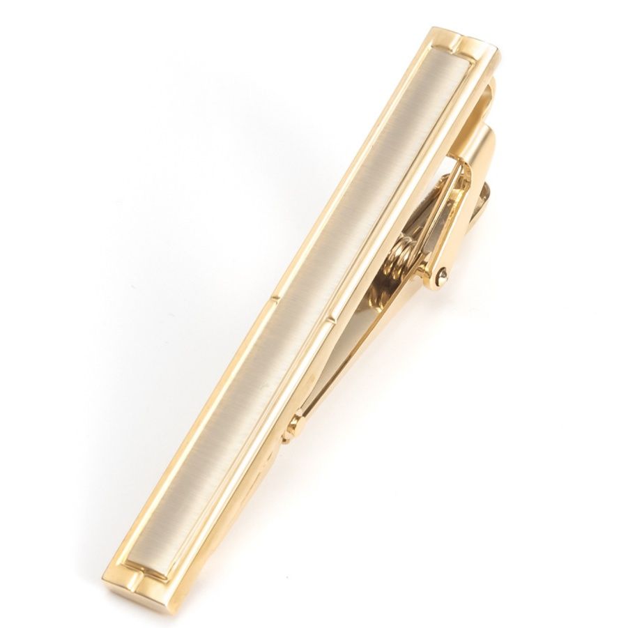 ネクタイピン 高級二重枠長方形ネクタイピン袖口ボタン三点組