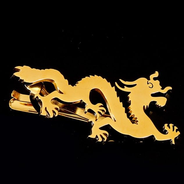 ネクタイピン 龍神モチーフ金製ネクタイピン