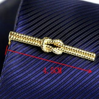 ネクタイピン 結び目装飾金属製ネクタイピン