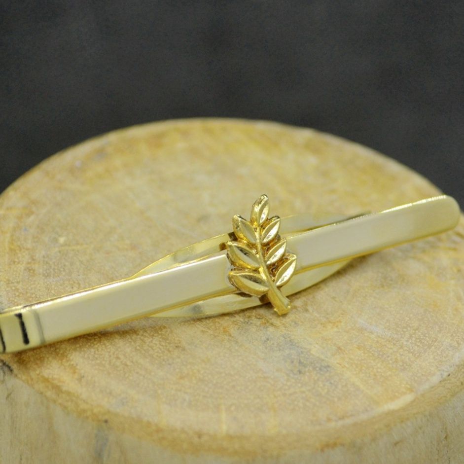ネクタイピン 麦の穂装飾金製ネクタイピン