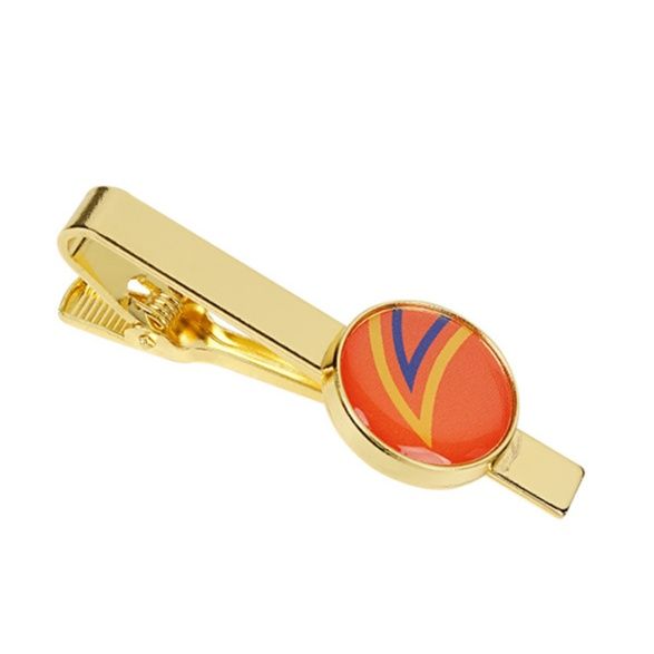 ネクタイピン 円形装飾モチーフ付き高級ネクタイピン