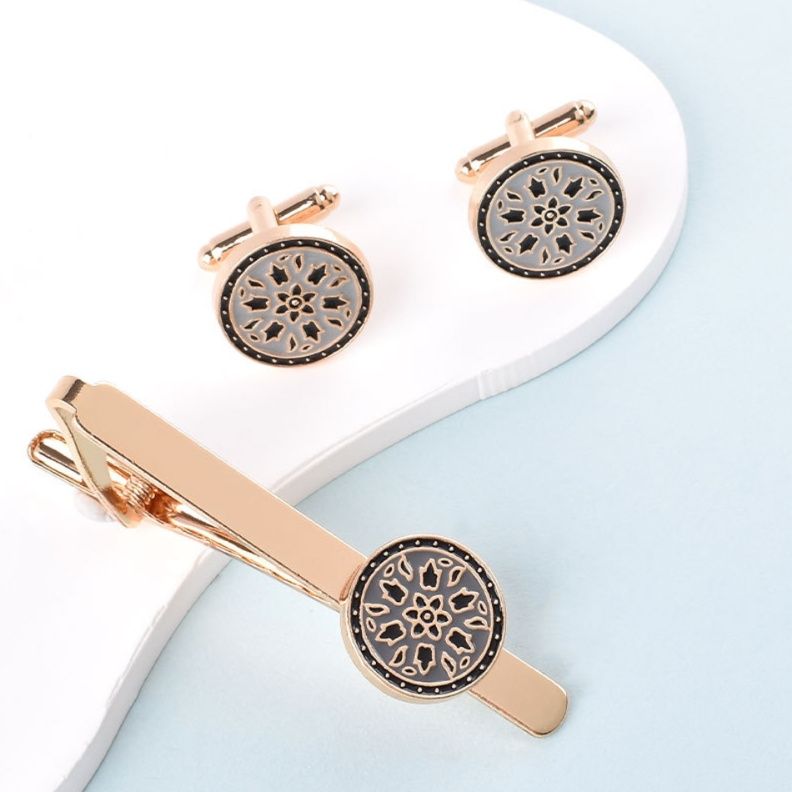 ネクタイピン 華麗なる雪花模様装飾ネクタイピン