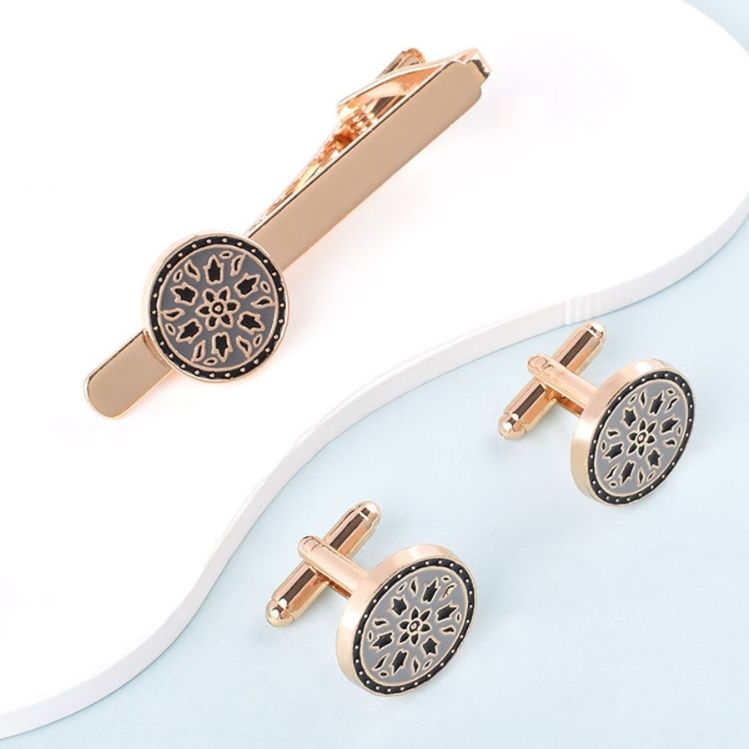 ネクタイピン 華麗なる雪花模様装飾ネクタイピン