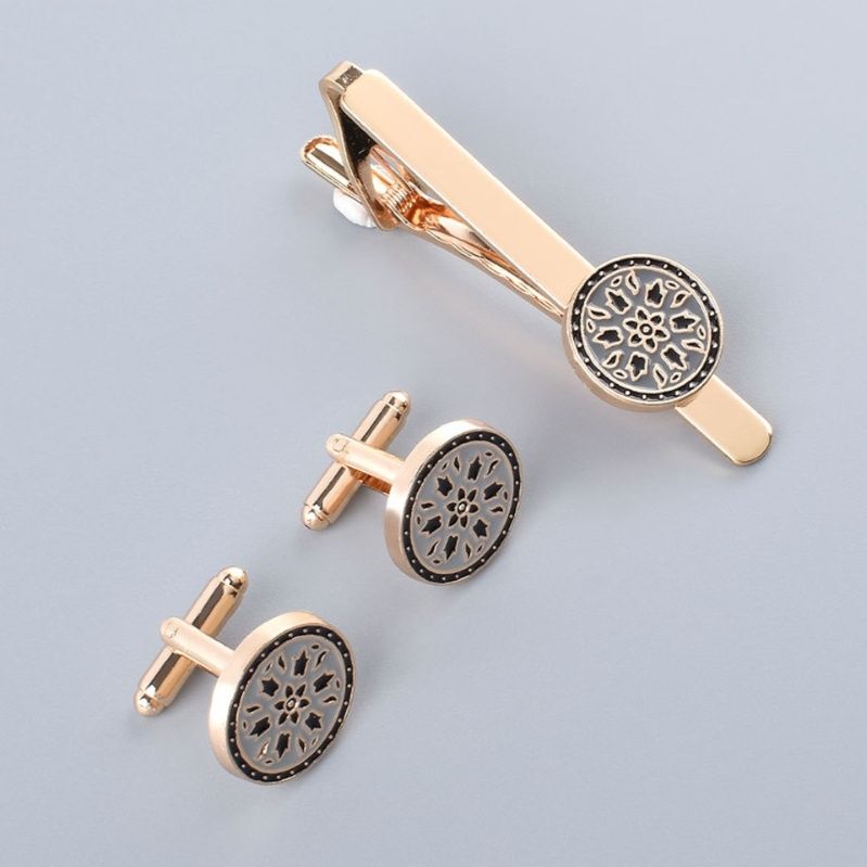 ネクタイピン 華麗なる雪花模様装飾ネクタイピン