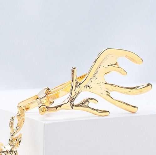 ネクタイピン 鹿の角モチーフ立体造形ネクタイピン