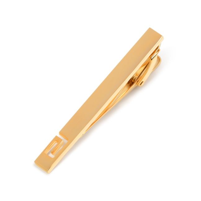 ネクタイピン 幾何学模様装飾付き上質金属製ネクタイピン