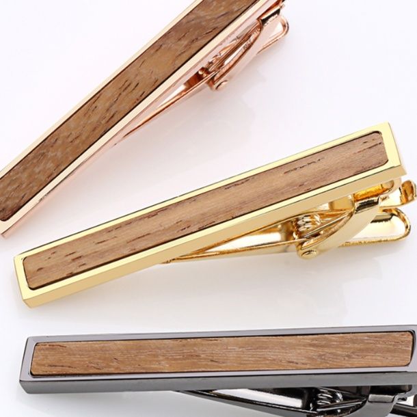 ネクタイピン 天然木材使用上品仕上げネクタイピン