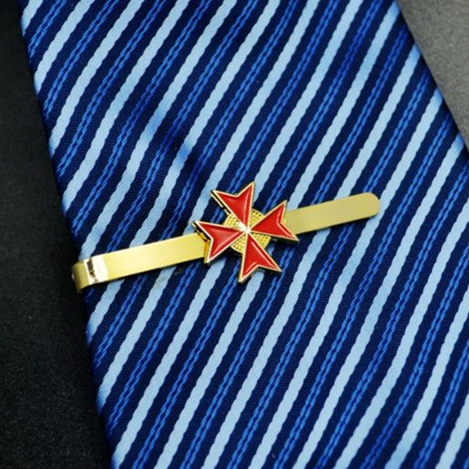 ネクタイピン 八角星エナメル装飾金製ネクタイピン