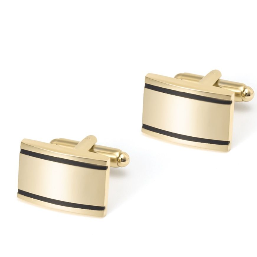 ネクタイピン ゴールド&ブラックライン ネクタイピン・カフスセット