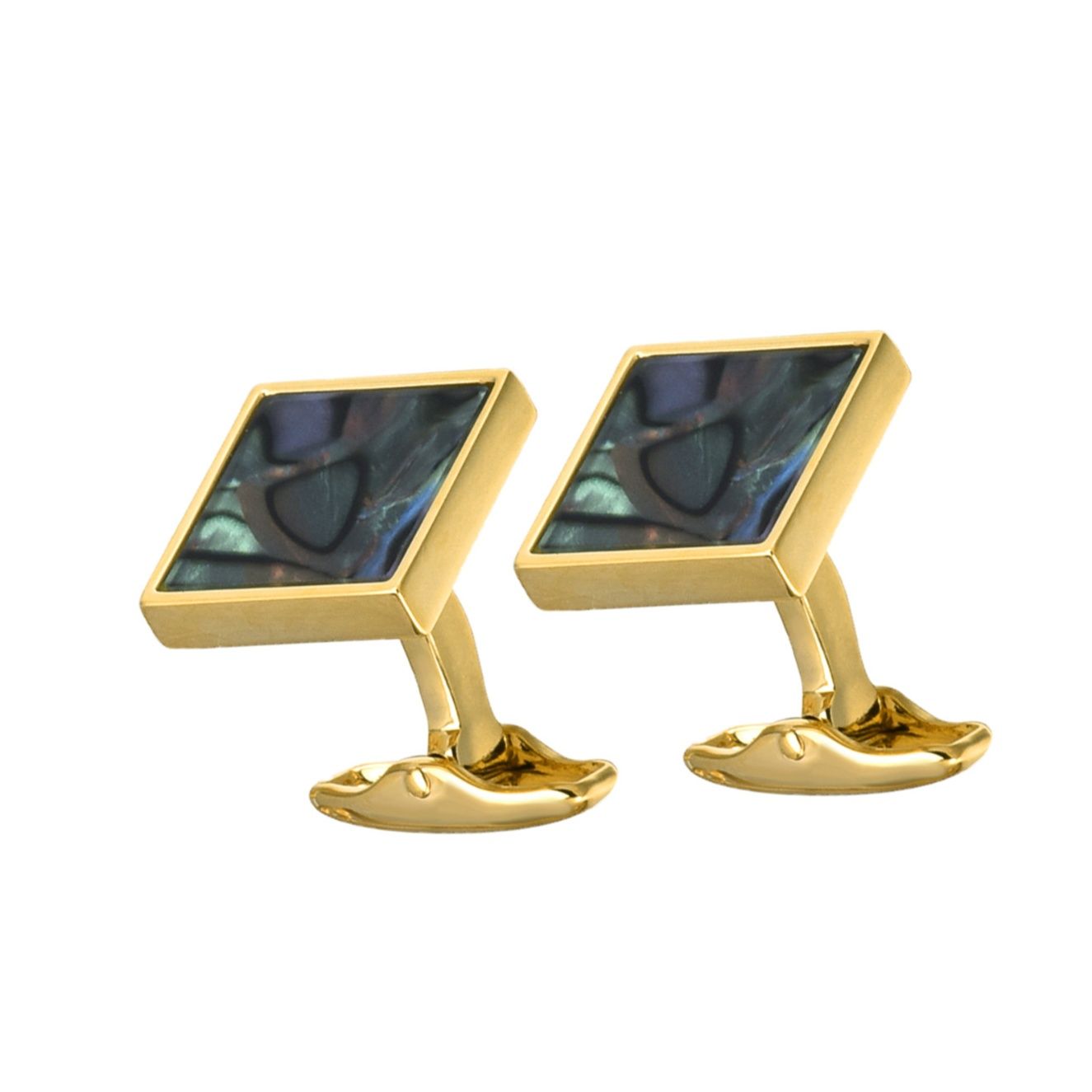 ネクタイピン 螺鈿装飾付き高級ネクタイピン・袖口飾り三点組