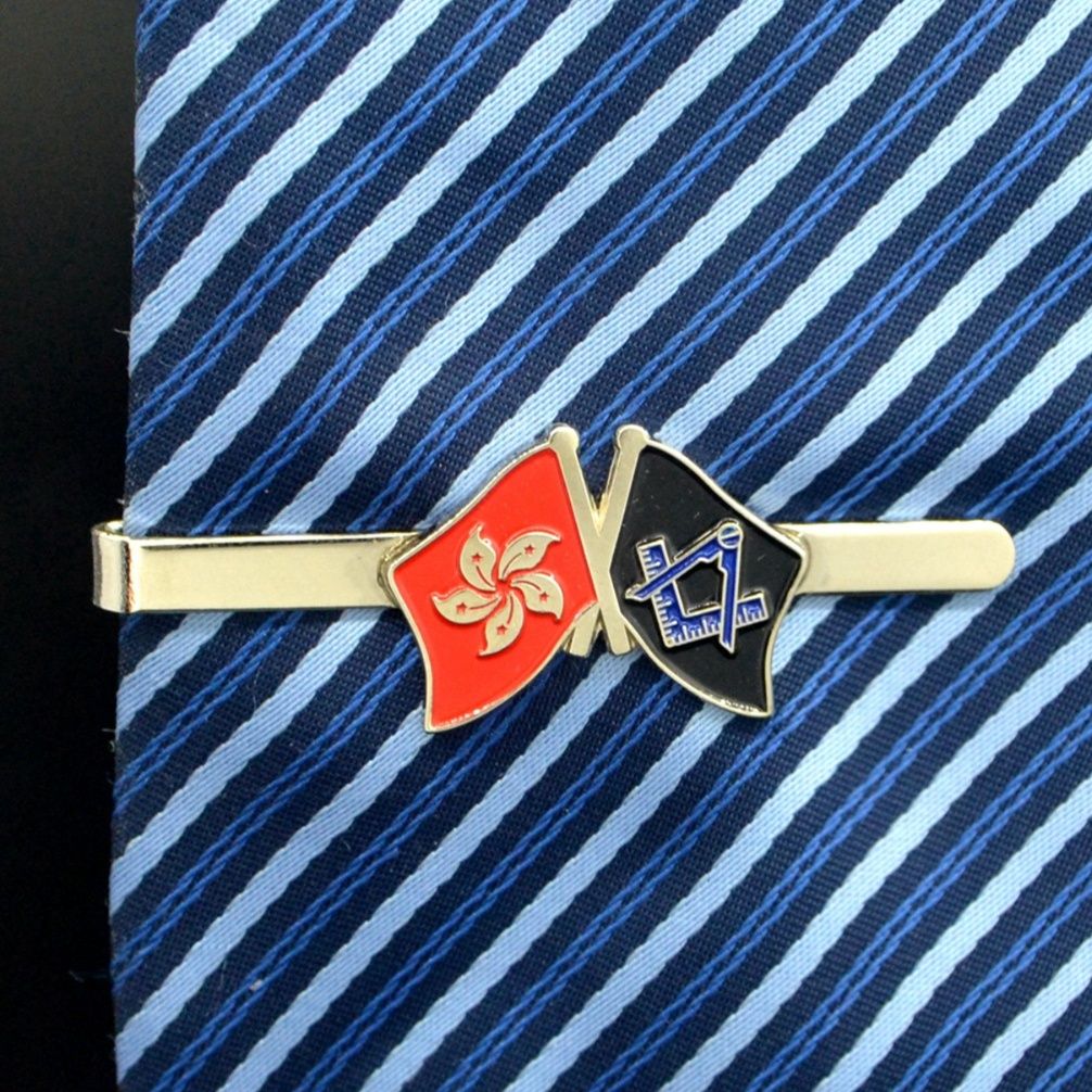ネクタイピン 二国旗章金製ネクタイピン
