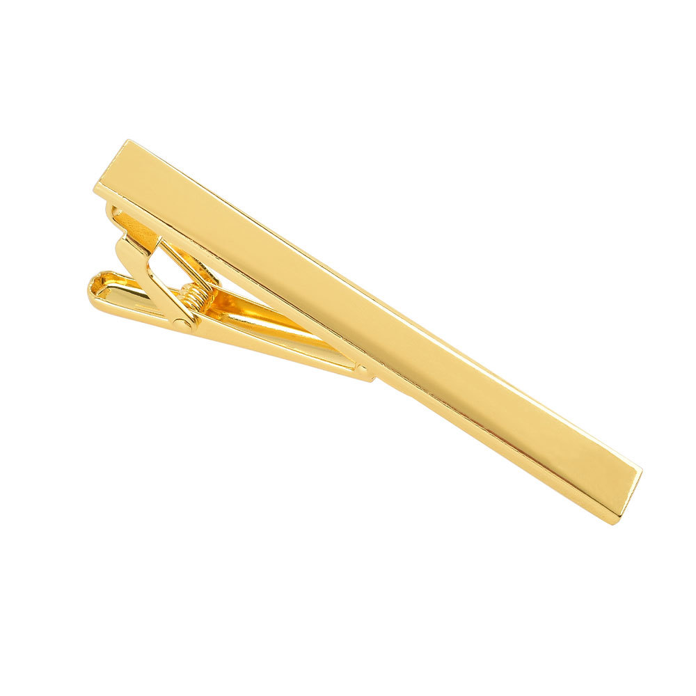 金属光沢シンプル長方形ネクタイピン