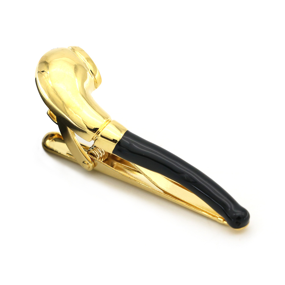 ネクタイピン 高級感漂う葉巻モチーフ金製ネクタイピン