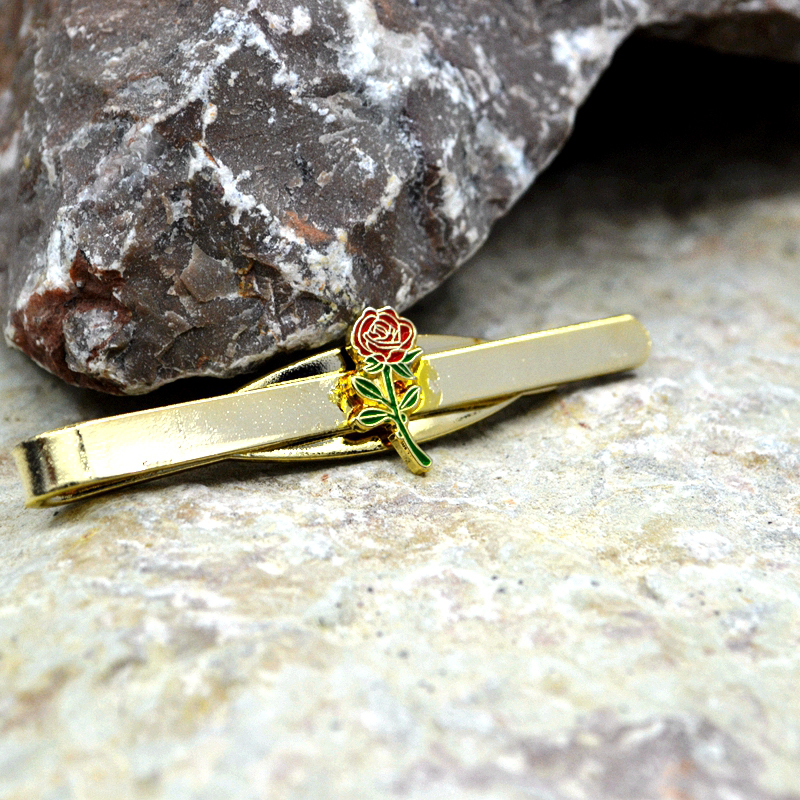 ネクタイピン 薔薇モチーフ金製ネクタイピン