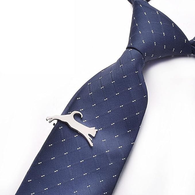 猫シルエット ネクタイピン 真鍮製 可愛い男性用