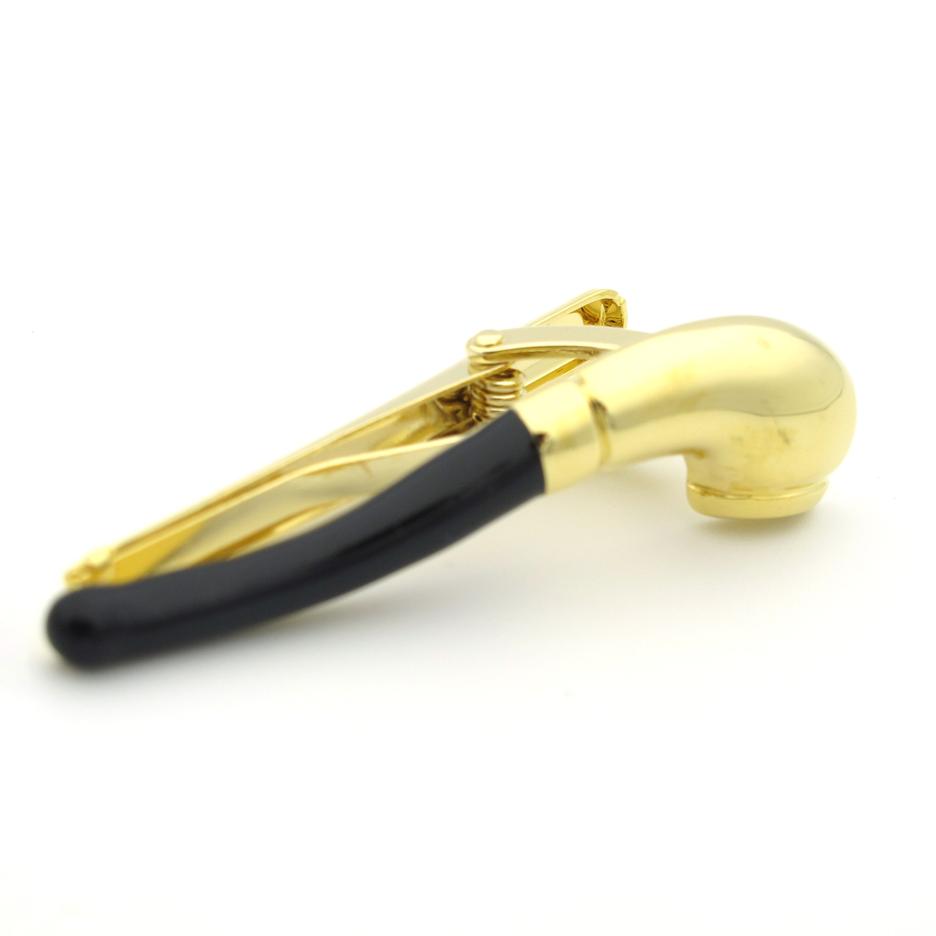 ネクタイピン 高級感漂う葉巻モチーフ金製ネクタイピン