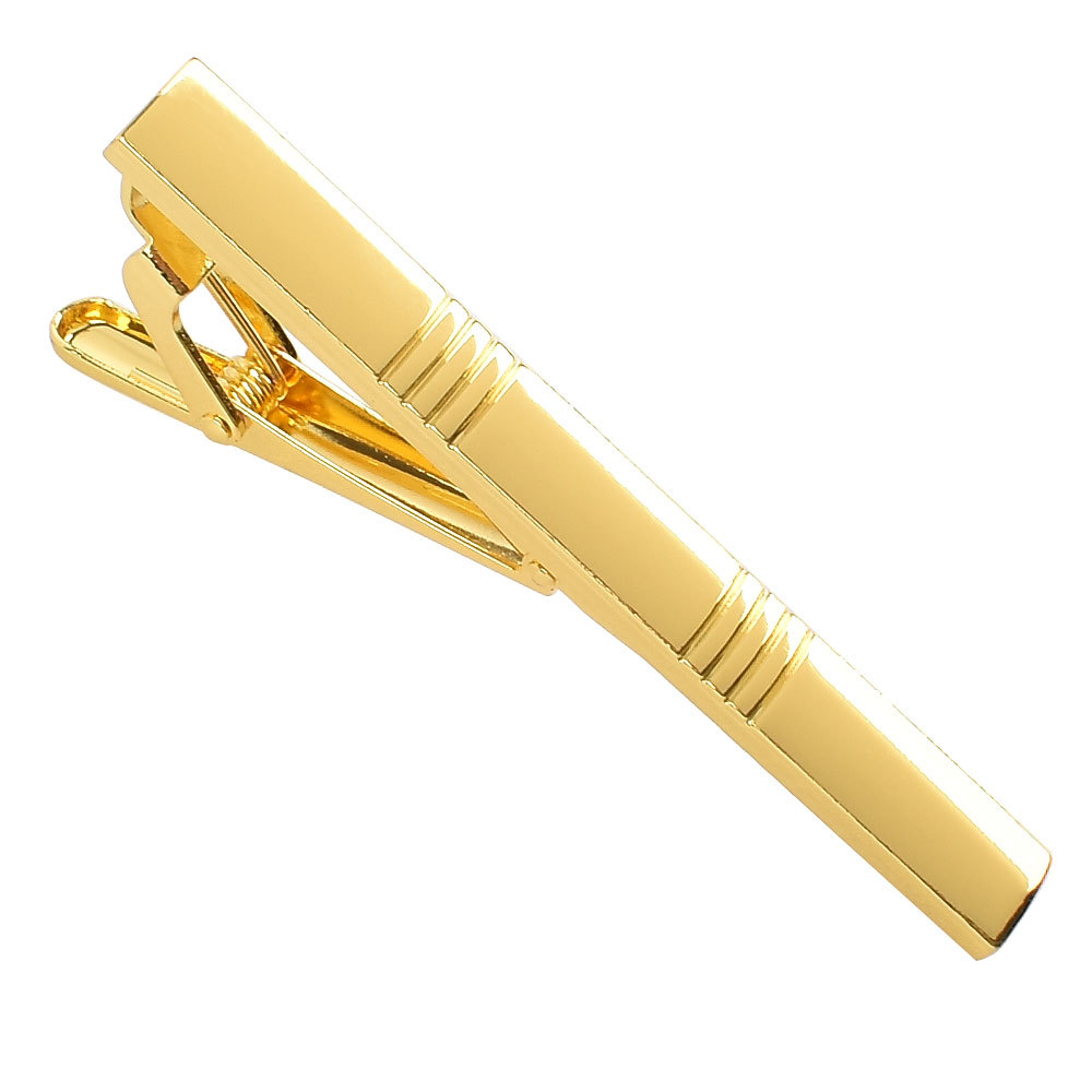 ネクタイピン 高級感溢れる縦線装飾ネクタイピン