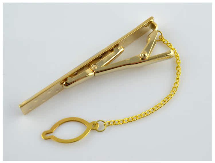 ネクタイピン 幾何学模様装飾付き金属製ネクタイピン