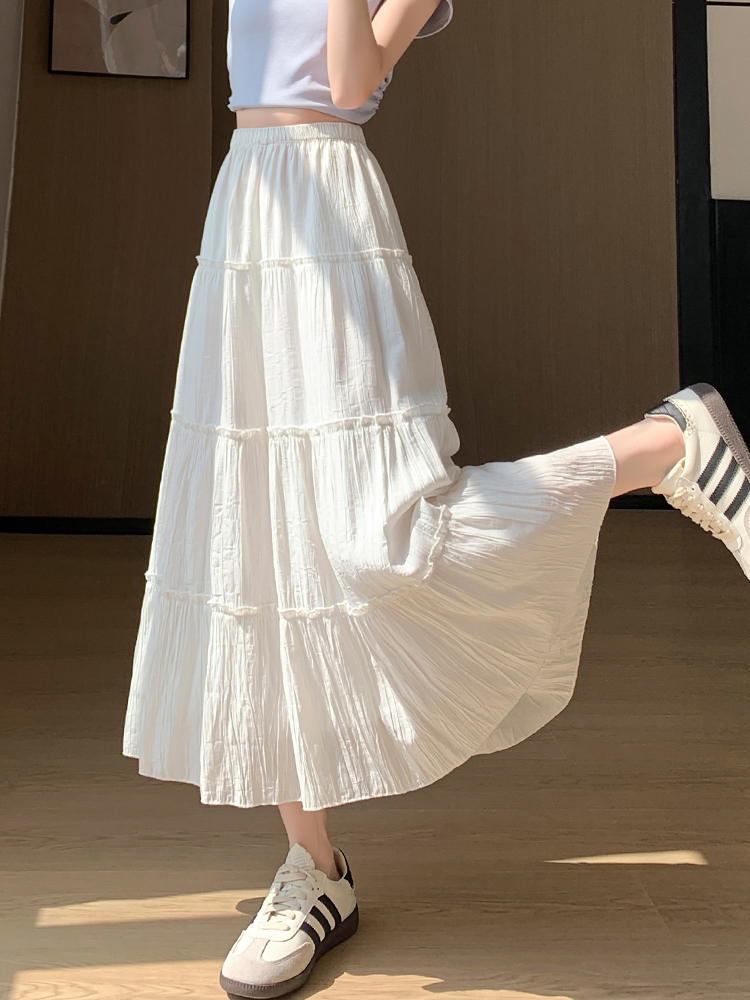 ティアードスカート  ティアードスカート  優美なる段重ねプリーツロング