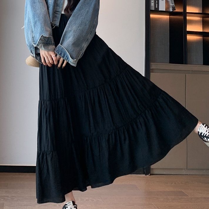 ティアードスカート  ティアードスカート  優美なる段重ねプリーツスカート