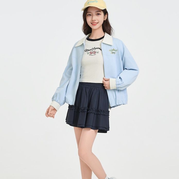 ティアードスカート  ティアードスカート  なめらか二段重ねプリーツスカート