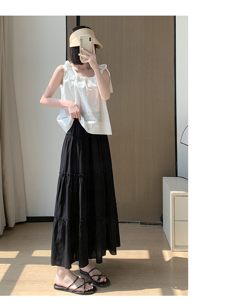 ティアードスカート  ティアードスカート  優美なる段重ねプリーツロング