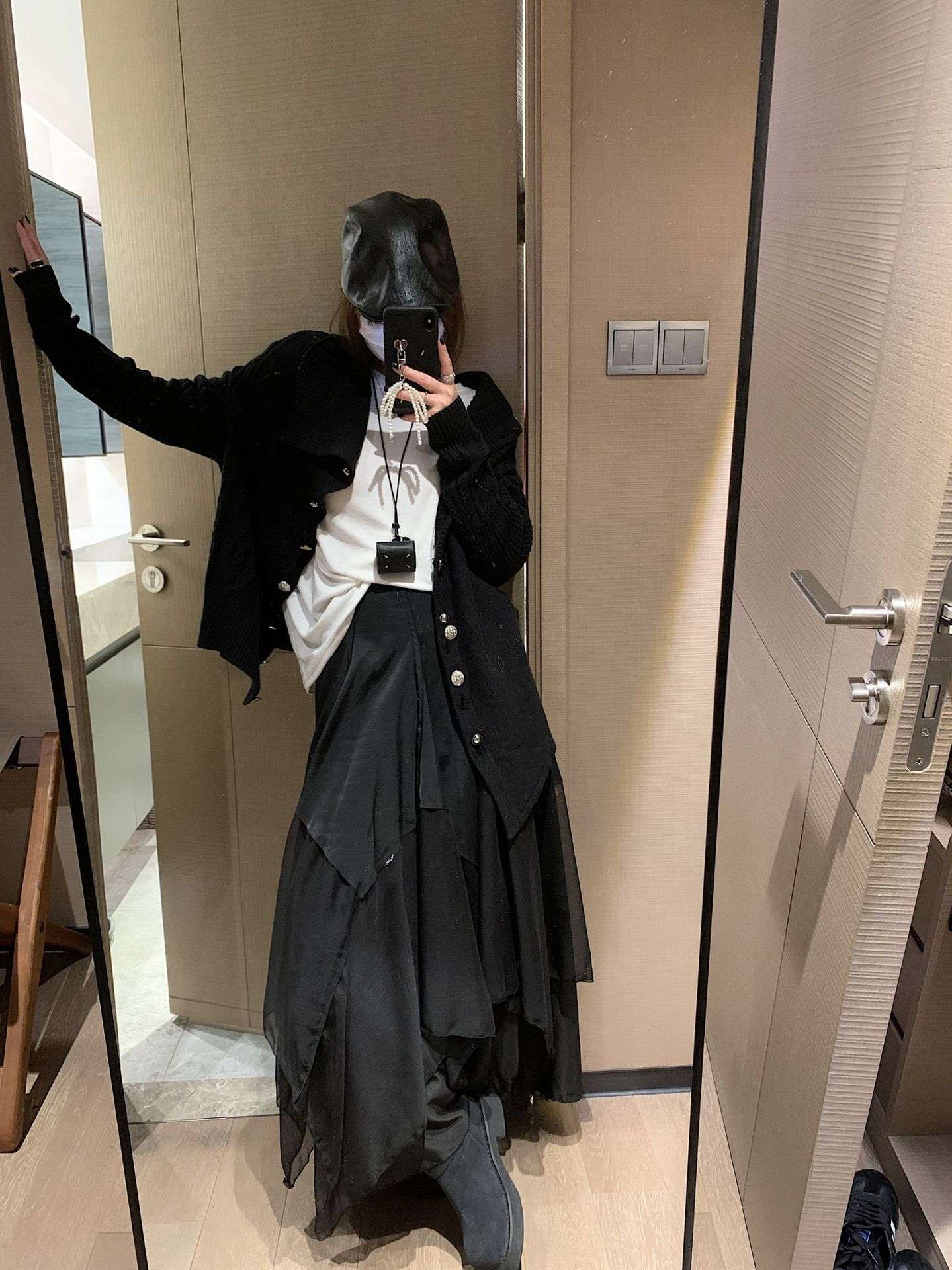 スカート ティアード なびきティアードロングスカート
