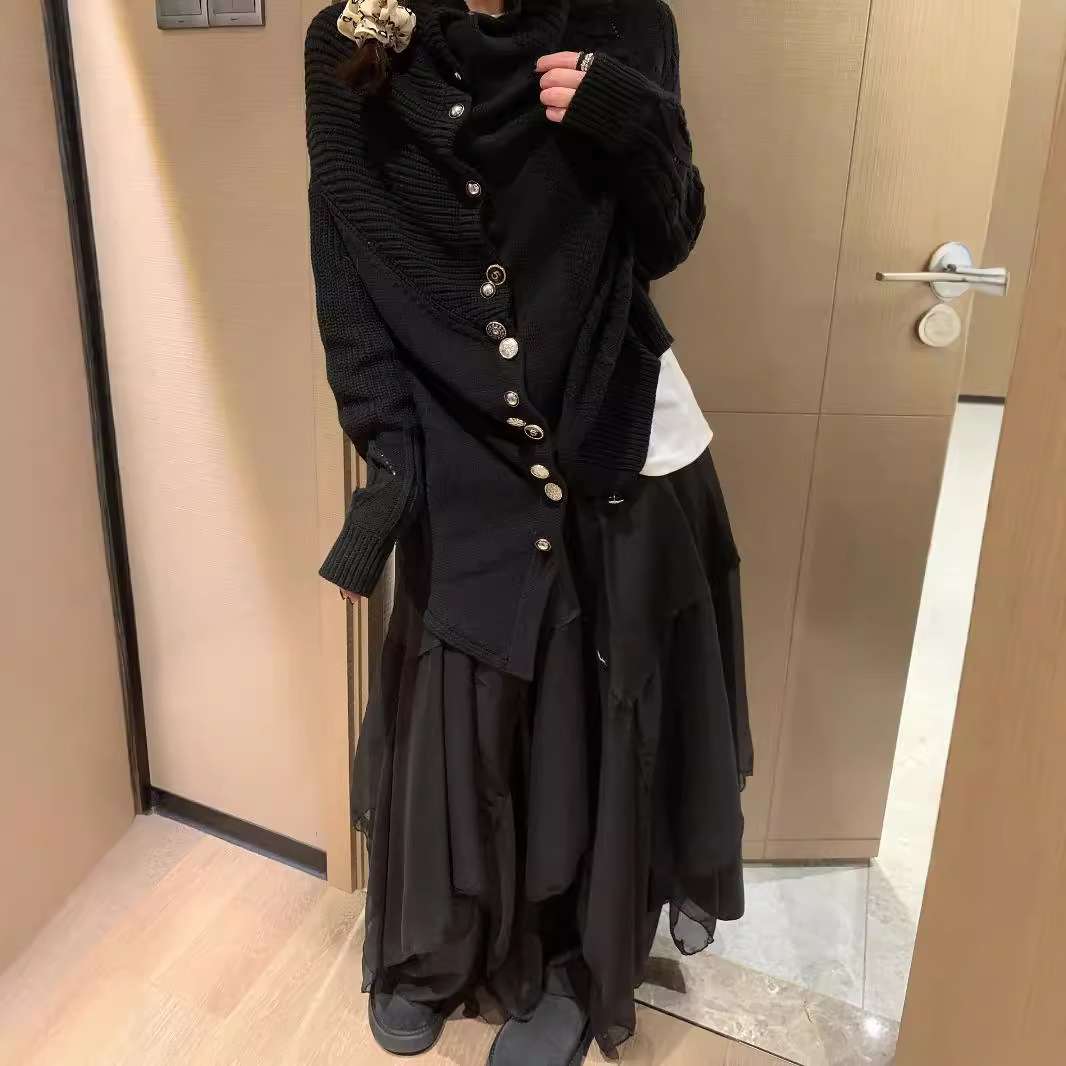 スカート ティアード なびきティアードロングスカート