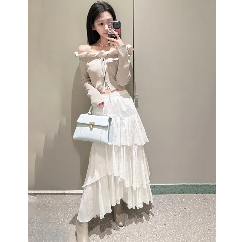 スカート ティアード 優美なティアードフリルスカート