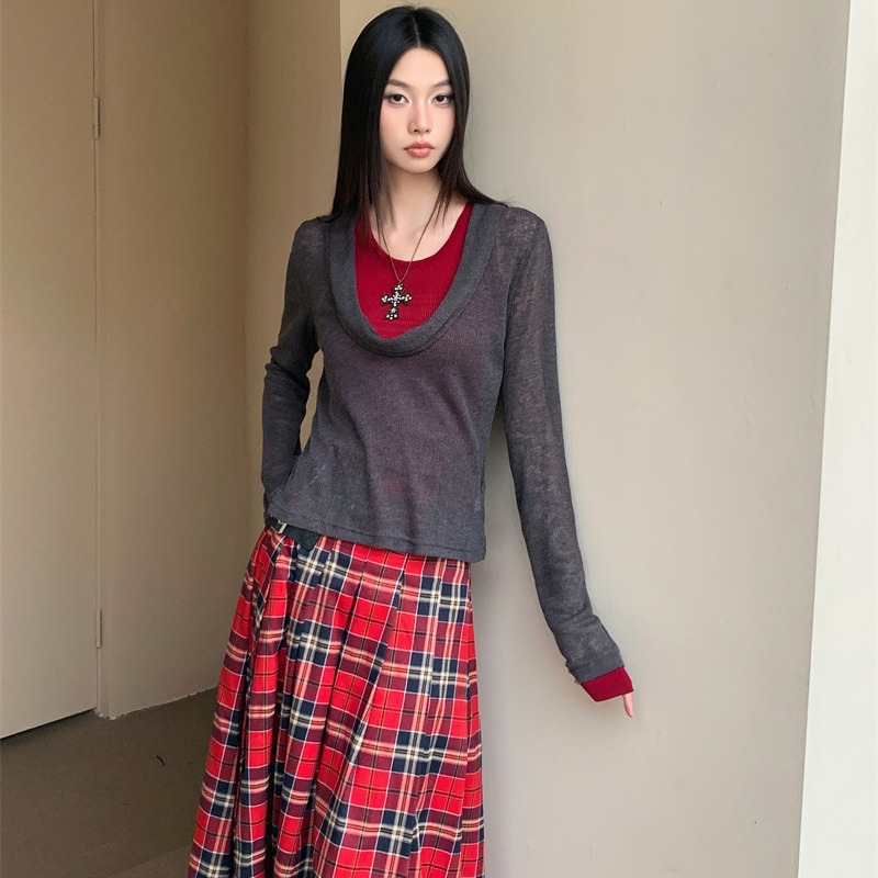 スカート ティアード 優美なプリーツロングスカート
