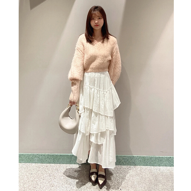 スカート ティアード 優美なティアードフリルスカート