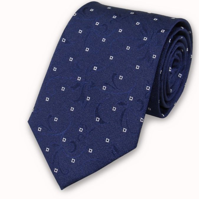 上品な小紋柄 シルク製ネクタイ