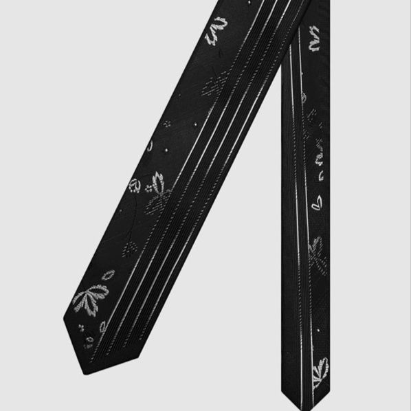 花柄ストライプ ネクタイ 男性用 正装 仕事 学生 結婚式