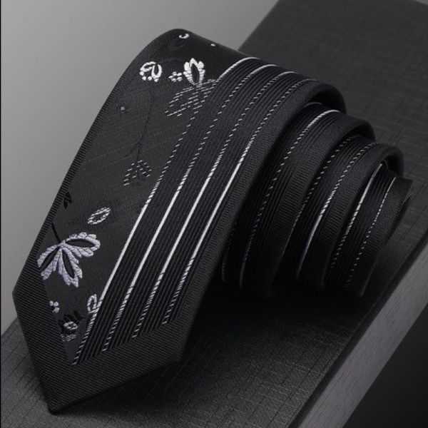 花柄ストライプ ネクタイ 男性用 正装 仕事 学生 結婚式