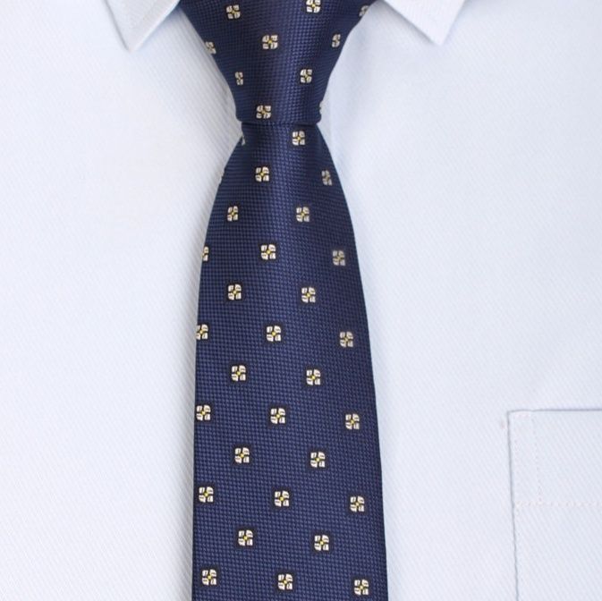 ネクタイ 小紋柄四つ葉クローバー散らし柄ネクタイ