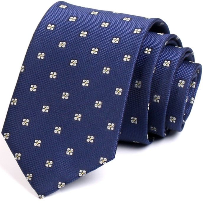 ネクタイ 小紋柄四つ葉クローバー散らし柄ネクタイ