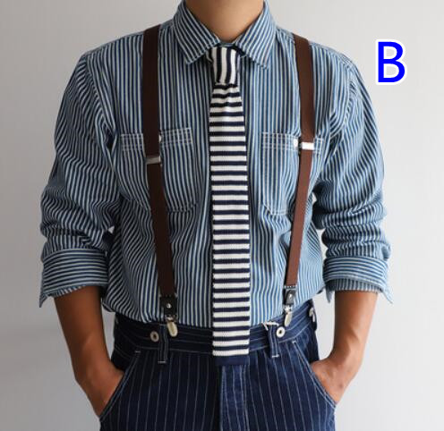 男性用ストライプ毛糸ネクタイ 学生制服風仮装用