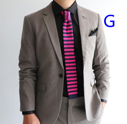 男性用ストライプ毛糸ネクタイ 学生制服風仮装用