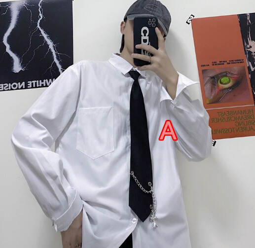 ストライプ柄ネクタイ 男女兼用 チェーン付き プチプラアクセサリー