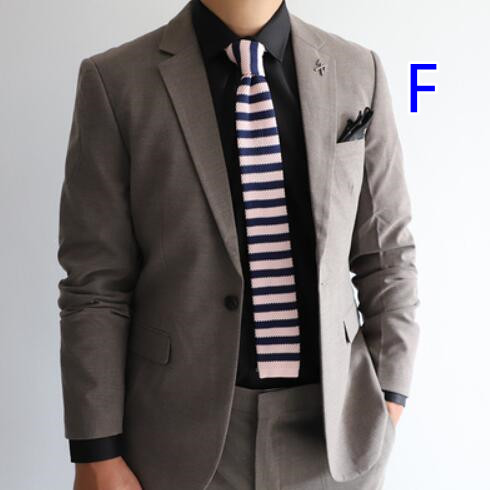 男性用ストライプ毛糸ネクタイ 学生制服風仮装用