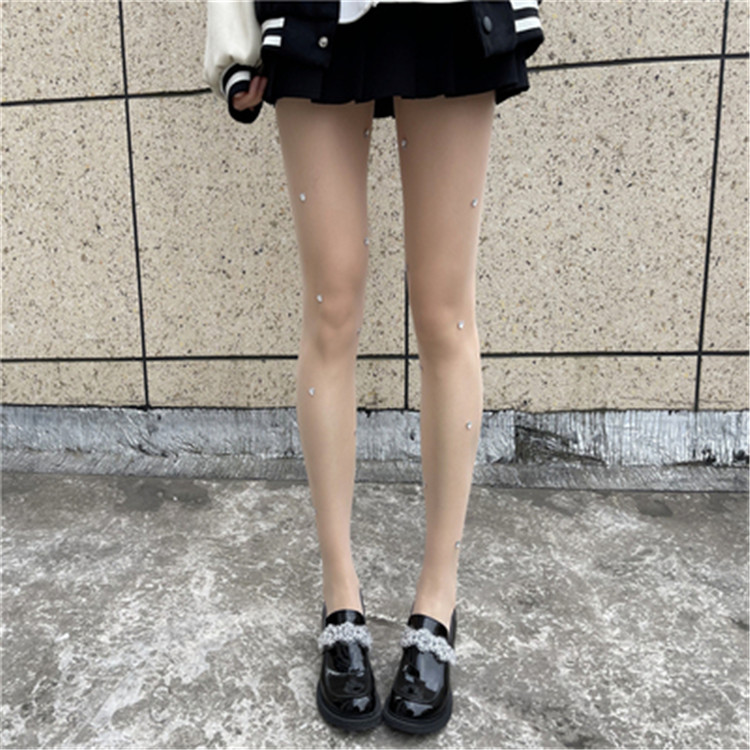 網タイツ ハート柄 ダイヤモンド付き 可愛い系 女性用