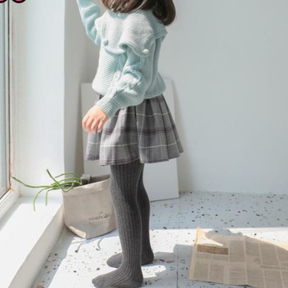 子供用裏起毛リブタイツ男女兼用ニット素材