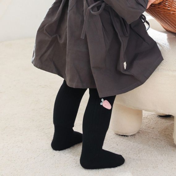 女の子用裏起毛厚手タイツ秋冬ベビーキッズ