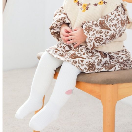 女の子用裏起毛厚手タイツ秋冬ベビーキッズ