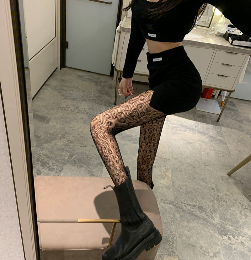 タイツ ヒョウ柄 網タイツ