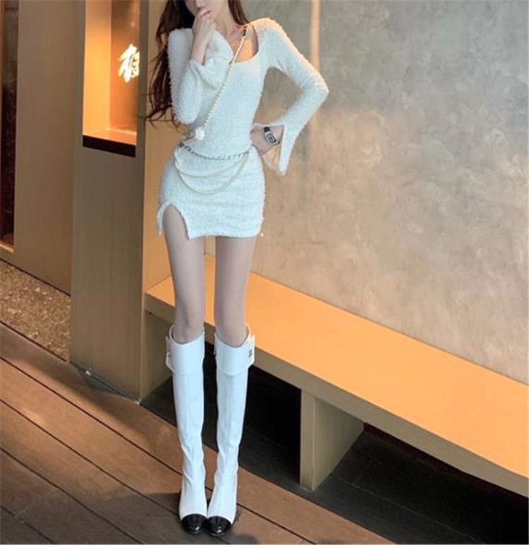 フェイクタトゥー風ドット柄透明タイツ