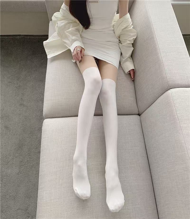 タイツ 膝上切り替えニーハイ風フェイクタイツ