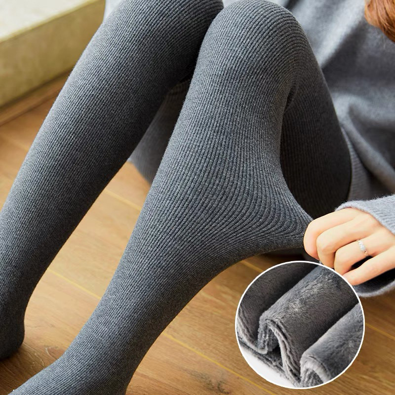 タイツ 極暖リブ編み裏起毛タイツ