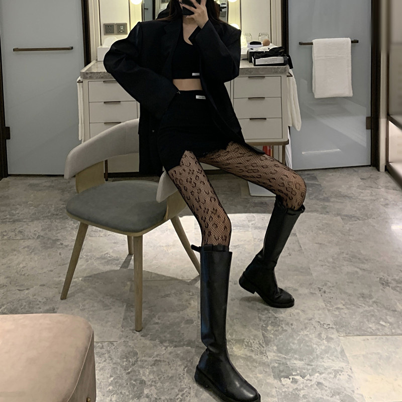 タイツ ヒョウ柄 網タイツ