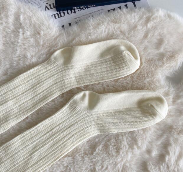 裏起毛リブ編みタイツ 暖かニットストッキング